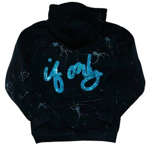 IF ONLY LIMITED EDITION Blue Paint Splattered Pullover Hoodie Hoodie